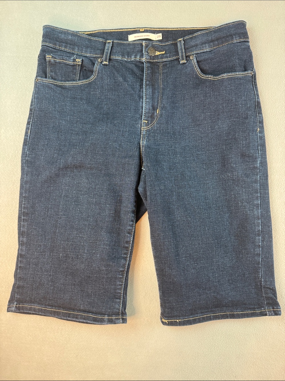Levi's Women's Dark Blue Denim Bermuda Shorts
